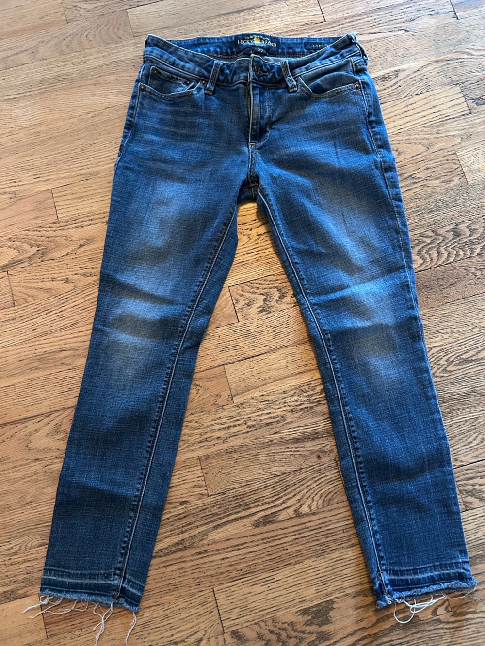 Lolita cropped women’s Skinny Jeans in Dark Blue Wash